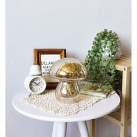 ケーアイジャパン テーブルライト ガラス製 きのこ型 マッシュルームライト ゴールド 495436 1個（直送品）