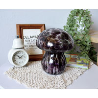 ケーアイジャパン テーブルライト ガラス製 きのこ型 マッシュルームライト ダークブラウン 495437 1個（直送品）