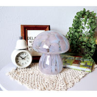 ケーアイジャパン テーブルライト ガラス製 きのこ型 マッシュルームライト ピンクブルー 495438 1個（直送品）