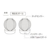 ケーアイジャパン テーブルライト ガラス製 無段階調光 充電式 クラルテ ボール LEDランタン 495439 1個（直送品）