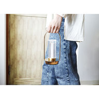 ケーアイジャパン テーブルライト ガラス製 無段階調光 充電式 クラルテ ライン LEDランタン 495440 1個（直送品）