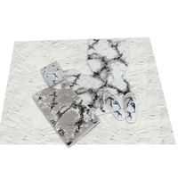 ヨコズナクリエーション トイレマット 55×60cm トイレ足元マット マーブル柄 グレー 495782 1個（直送品）