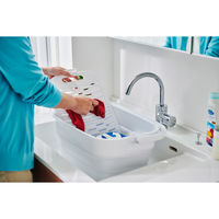 伊勢藤 バケツ 折りたためる つけ置き洗いバケツ 16L 洗濯板 蓋つき 角型 ホワイト 497028 1個（直送品）