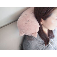 ティーライフ ネックピロー にゃふにゃふ へそ天まくら ネコ ピンク 494276 1個（直送品）