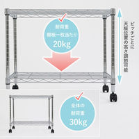 アストロ メタルラック 2段 キャスター付き 91783 515-06 1台（直送品）