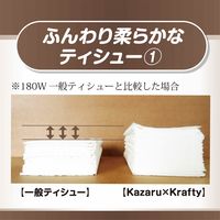 ティッシュペーパー 180組（5箱入）エルモア Kazaru×Krafty ラインアート 1セット（5箱入×12パック） カミ商事