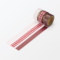 無印良品 マスキングテープ ３本組 赤系 約幅１５ｍｍ×長さ６ｍ 1セット（1個（3本組）×2） 良品計画