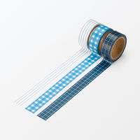 無印良品 マスキングテープ ３本組 青系 約幅１５ｍｍ×長さ６ｍ 1セット（1個（3本組）×2） 良品計画