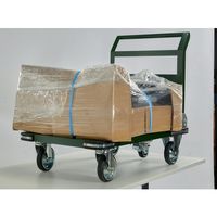 TRUSCO 鋼鉄製運搬車 折りたたみ式 900X600 φ150プレス車 前進アシスト機構付きストッパー仕様 PHO-2ASST 1台（直送品）