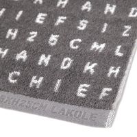 今治産ハンドタオル（タイポグラフィ） チャコール 1セット（1枚×10） LAKOLE/ラコレ