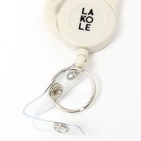 リール付きカラビナキーホルダー アイボリー 1セット（1個×6） LAKOLE/ラコレ