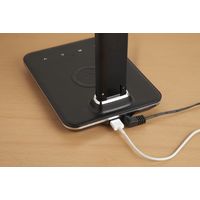 オリンピア照明 ワイヤレスチャージャー機能付き LEDデスクスタンドライト ブラック GST006QB 1台