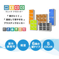 Netforce ネットフォース ウェック プラスチックロッカー 15人用 3列5段 シリンダー錠 Sサイズ 扉：グリーン 1台（直送品）
