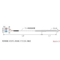 白金測温抵抗体 Pt100Ω 保護管タイプ(クラスB フッ素樹脂被覆3.0m)SUSシールパイプφ4.8:50mm TH-4095-3 1本（直送品）