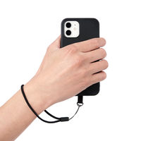 スマホアクセサリ 外付ストラップホール ハンドストラップ ブラック P-STHHANBK エレコム 1個