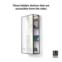 アントレックス umbra アンブラ バス収納 キュービコ ミラー ブラック バスミラー お風呂 鏡 359004 1個（直送品）