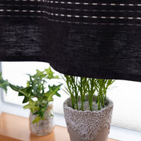 ユニベール カフェカーテン サシコ2 1000×700mm  ブラック 1枚（直送品）