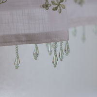 ユニベール リズ2 カフェカーテン 1050×650mm  グリーン 1枚（直送品）