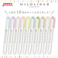 ゼブラ マイルドライナー やさしさ&ナチュラル10色セット WKT7-10C-YNTC 1セット