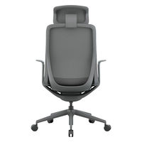 【車上渡し】アール・エフ・ヤマカワ アリア ライト チェア ヘッドレスト付 ダークグレー 1脚（直送品）