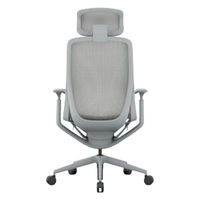 【車上渡し】アール・エフ・ヤマカワ アリア チェア 可動肘付 ヘッドレスト付 ライトグレー 1脚（直送品）