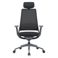 【車上渡し】アール・エフ・ヤマカワ ハグ チェア 可動肘 ランバー付 ヘッドレスト付 ブラック×グレーフレーム 1脚（直送品）