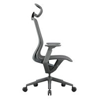 【車上渡し】アール・エフ・ヤマカワ アリア チェア 可動肘付 ヘッドレスト付 ダークグレー 1脚（直送品）