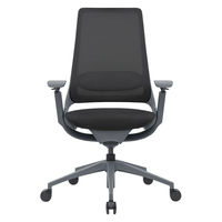 【車上渡し】アール・エフ・ヤマカワ ハグ チェア 可動肘 ランバー付 ブラック×グレーフレーム 1脚（直送品）