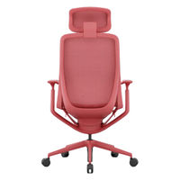 【車上渡し】アール・エフ・ヤマカワ アリア チェア 可動肘付 ヘッドレスト付 コーラルレッド 1脚（直送品）