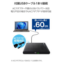 DVDドライブ 外付け 書き込みソフト付 M-DISC対応 Windows ブラック LDR-PMM8U2LBK ロジテック 1個（直送品）