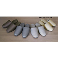 【スリッパ】富士工業 布地風ビニールスリッパ 前閉じ レリゴール ベージュ 23.5～26.5cm 1セット（10足）