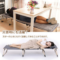 万方商事 4段階リクライニング折りたたみベッド ネイビー a3598810 1台（直送品）