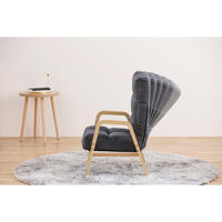 【軒先渡し】アイリスオーヤマ ウッドアームチェア Ｍサイズ ダークグレー 1台（直送品）