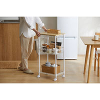 アイリスオーヤマ カラーメタルラック ワゴン 幅410×奥行310×高さ840mm ホワイト 1台（直送品）