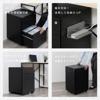 アスカ スチールワゴン ブラック STW01BK 1台（直送品）