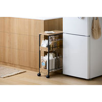 アイリスオーヤマ 目隠しワゴン 幅225×奥行396×高さ680ｍｍ ナチュラル/ブラック 1台（直送品）