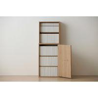 アイリスオーヤマ 隠せる本棚 幅395×奥行295×高さ1038ｍｍ ナチュラル/ブラック 1台（直送品）