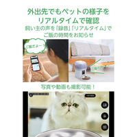 自動給餌器 猫 犬 2L コンパクト カメラ付き 1080p 暗視 動体検知 ホワイト PET-AF05CAWH エレコム 1個（直送品）