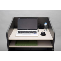 【車上渡し】アール・エフ・ヤマカワ シェル 演説台 2ヶ口コンセント付き 幅600×奥行570×高さ1097ｍｍ ホワイト 1台（直送品）