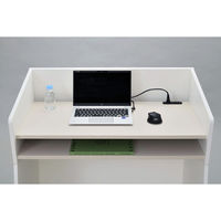 【車上渡し】アール・エフ・ヤマカワ シェル 演説台 2ヶ口コンセント付き 幅900×奥行570×高さ1097ｍｍ ホワイト 1台（直送品）