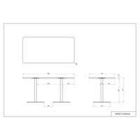【車上渡し】アール・エフ・ヤマカワ リスタ カフェテーブル 幅1500×奥行750×高さ720ｍｍ オーク 1台（直送品）