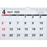 高橋書店 【2026年4月版】エコカレンダー壁掛 A4 横型 日曜始まり T61 1冊（直送品）