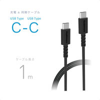 カシムラ USB充電&同期ケーブル 1m C-C 100W AJ-674 1個（直送品）
