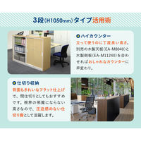 Netforce イーセンブリー 引戸書庫 3段 シリンダー錠 幅800mm スチール 木目 ナチュラル 1台（直送品）