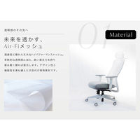 Netforce シースルーチェア チェア 肘付き オフィスチェア ブラックフレーム×座面スレイトグレー 1脚（直送品）