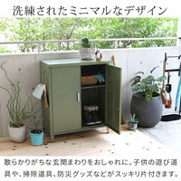 住まいスタイル スチール収納庫 「LUXON(ルクソン)」 ST-002GRN 1台（直送品）