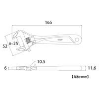 トップ工業 ガタ無しモンキレンチ ワークワイド HM-25MGNB 1丁（直送品）