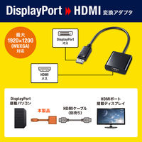サンワサプライ DisplayPort-HDMI変換アダプタ AD-DPHD04 1個