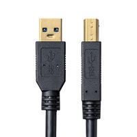 USBケーブル　USB-A（オス）USB-B（オス）　1.5m　USB3.2（ Gen1）　KU30-15BKK　サンワサプライ　1本