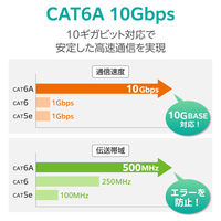 LANケーブル Cat6A 3m 10Gbps 500MHz 爪折れ防止 より線 オレンジ LD-GPA/DR3 エレコム 1個（直送品）